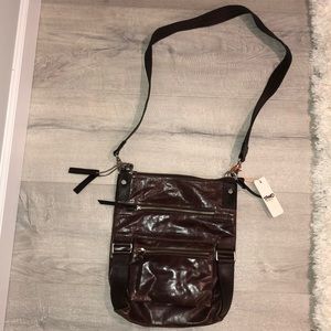 Tano NWT brown leather crossbody bag